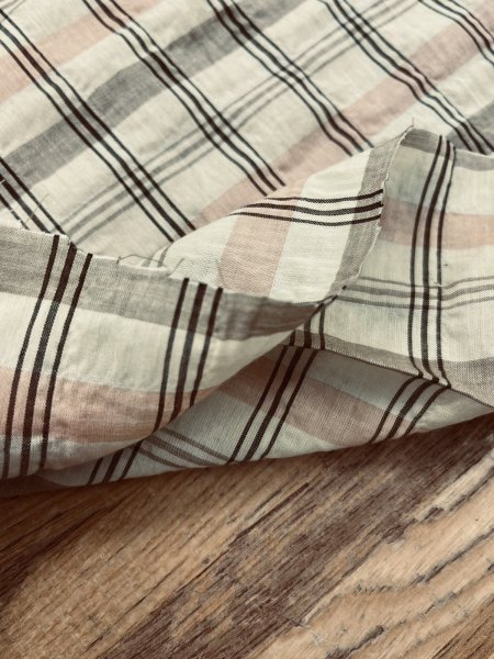 画像5: 生地：綿テンセル先染めシャーリング（ベージュ×ブラウンチェック） (5)