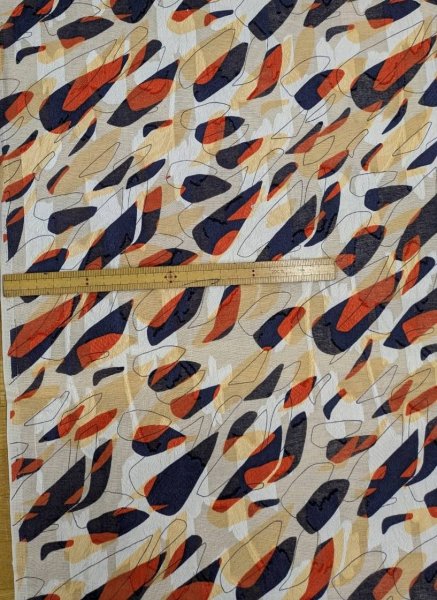 画像2: 生地：綿100％シフォンカットプリント（アイボリー） (2)