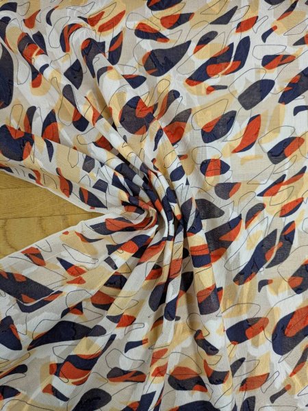 画像6: 生地：綿100％シフォンカットプリント（アイボリー） (6)