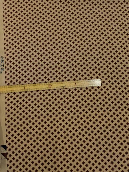 画像2: 生地：ポリ100％Newヴィーナスデシン小花柄（アイボリー×ボルドー） (2)