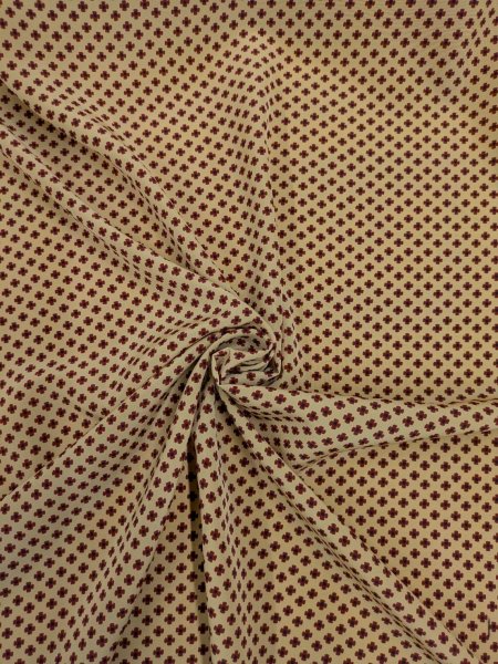 画像7: 生地：ポリ100％Newヴィーナスデシン小花柄（アイボリー×ボルドー） (7)