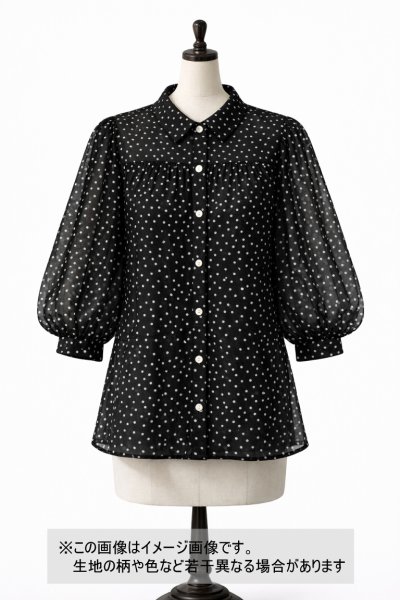 画像1: 生地：綿100％ランダムドット シアーコットン（黒×白） (1)