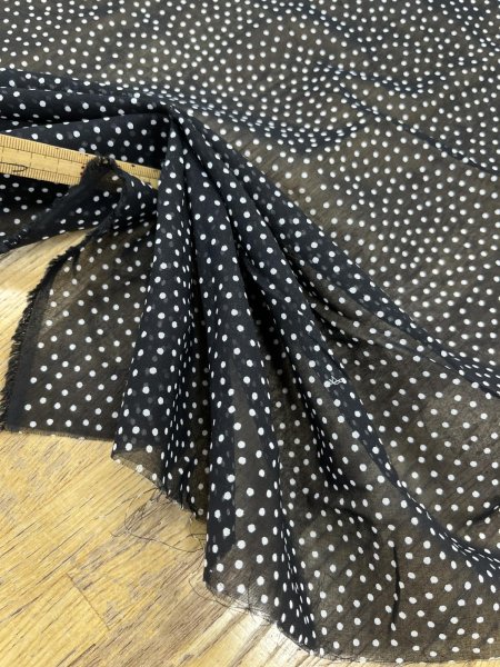 画像5: 生地：綿100％ランダムドット シアーコットン（黒×白） (5)