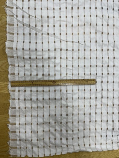 画像2: 生地：コットンナイロン 格子シアー（ホワイト） (2)