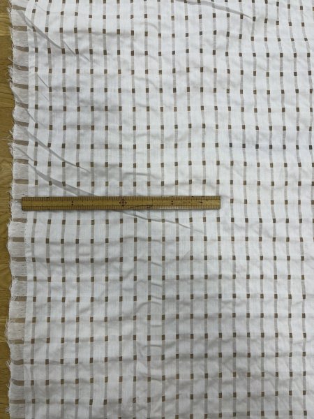 画像3: 生地：コットンナイロン 格子シアー（ホワイト） (3)