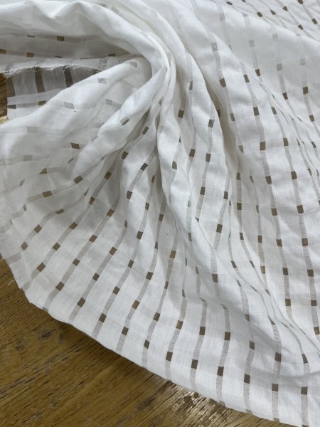 画像6: 生地：コットンナイロン 格子シアー（ホワイト） (6)