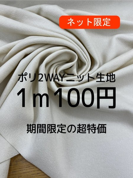 画像1: 生地：ポリエステル100％２WAYニット（クリーム） (1)