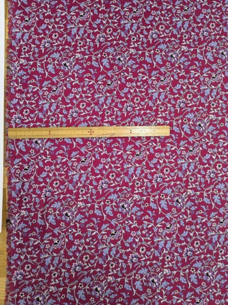 画像2: 生地：ポリエステル100％花唐草プリント（ボルドー×グレー） (2)