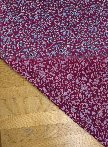 画像4: 生地：ポリエステル100％花唐草プリント（ボルドー×グレー） (4)