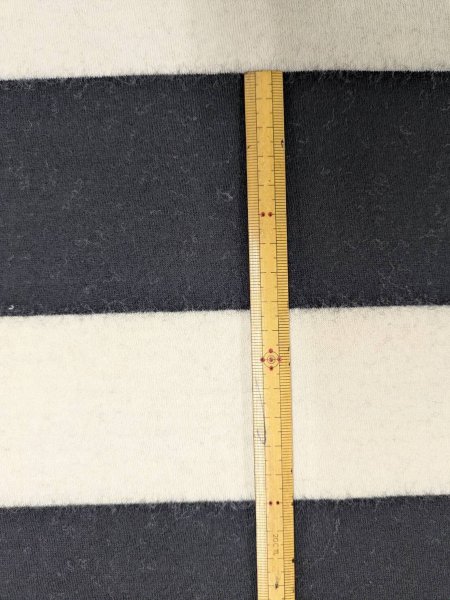 画像4: 生地：ウール混太ボーダーニット（ホワイト×ブラック） (4)