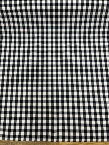 画像8: 生地：綿100％13mmブロックチェック（ブラック×オフ） (8)