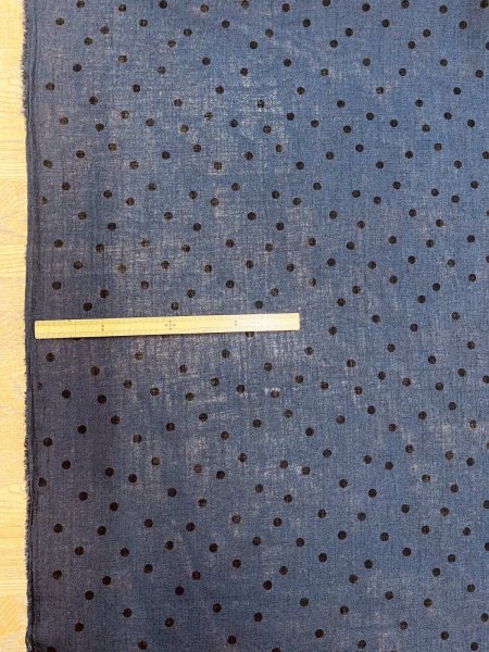 画像2: 生地：ポリエステル100％リネンライクドットプリント（ネイビー） (2)