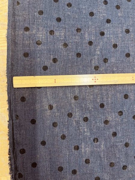 画像3: 生地：ポリエステル100％リネンライクドットプリント（ネイビー） (3)