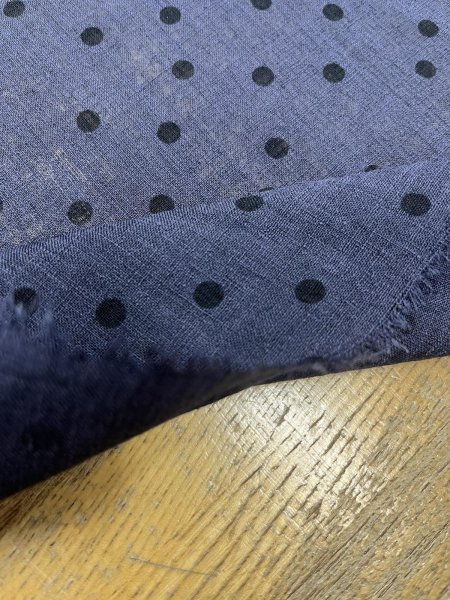 画像6: 生地：ポリエステル100％リネンライクドットプリント（ネイビー） (6)