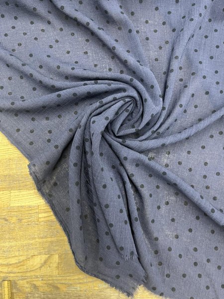 画像7: 生地：ポリエステル100％リネンライクドットプリント（ネイビー） (7)