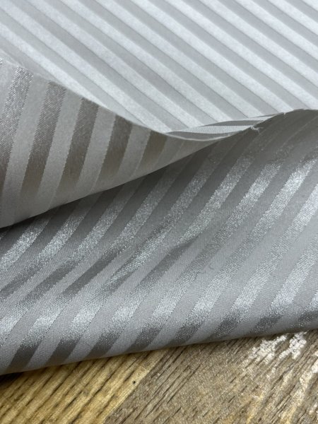 画像5: 生地：ポリストレッチサテンストライプ（グレー） (5)