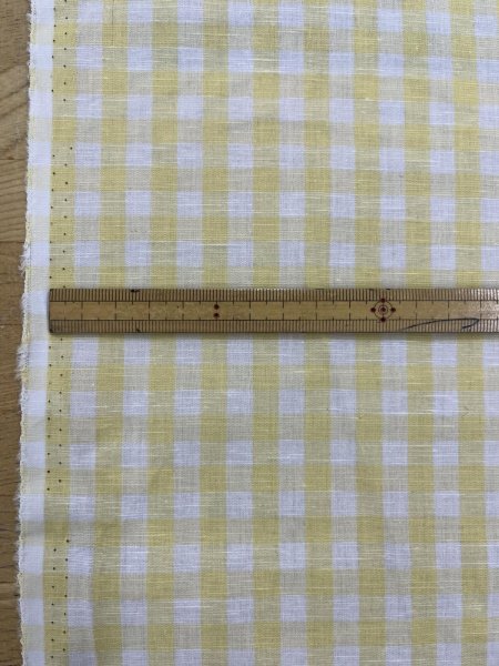 画像3: 生地：綿100％ 先染めギンガムチェック（レモン） (3)