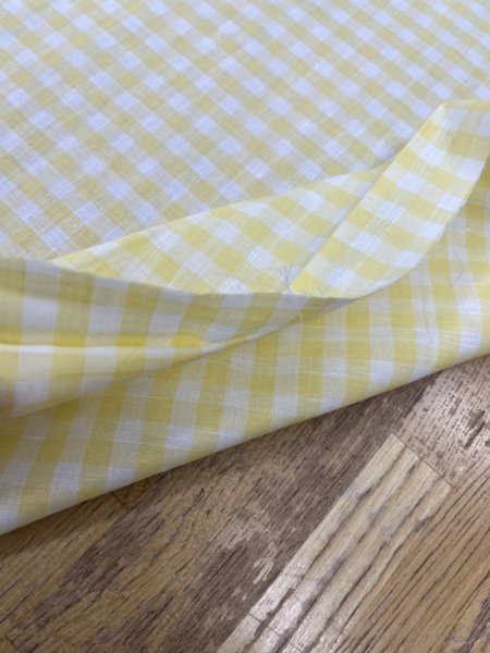 画像5: 生地：綿100％ 先染めギンガムチェック（レモン） (5)