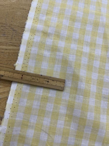 画像8: 生地：綿100％ 先染めギンガムチェック（レモン） (8)