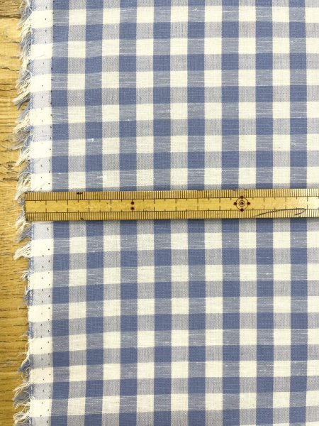 画像3: 生地：綿100％ 先染めギンガムチェック（水色） (3)