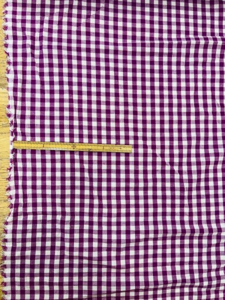 画像2: 生地：綿100％ 先染めギンガムチェック（グレープ） (2)