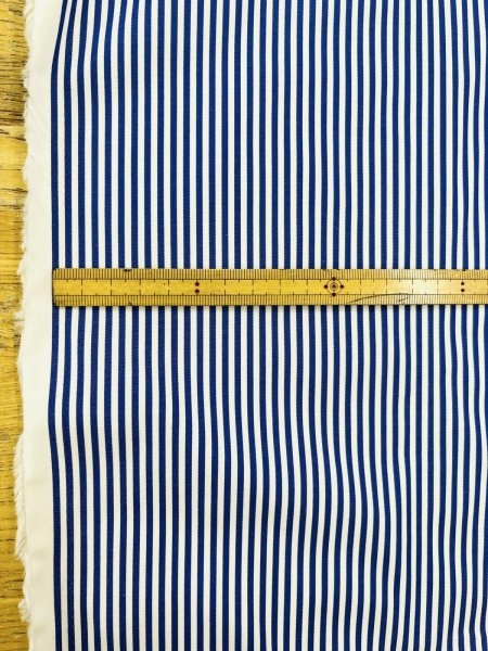 画像3: 生地：綿100％ 2.5mm先染めストライプ（白／ネイビーブルー） (3)