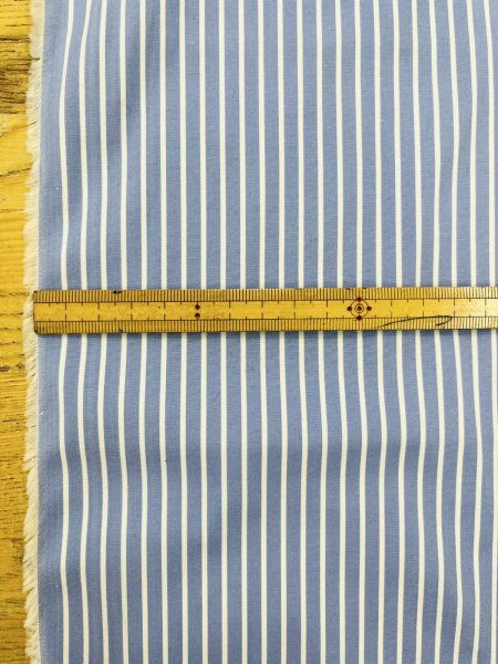 画像3: 生地：綿100％ 先染めストライプ（ブルー×ホワイト） (3)