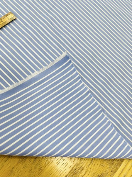 画像4: 生地：綿100％ 先染めストライプ（ブルー×ホワイト） (4)