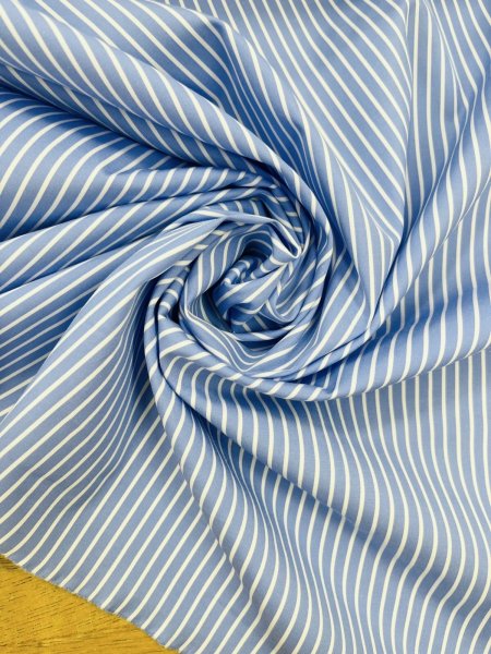 画像7: 生地：綿100％ 先染めストライプ（ブルー×ホワイト） (7)