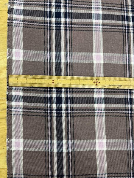 画像3: 生地：ポリエステルチェック／平織（茶×オフ×ピンク） (3)