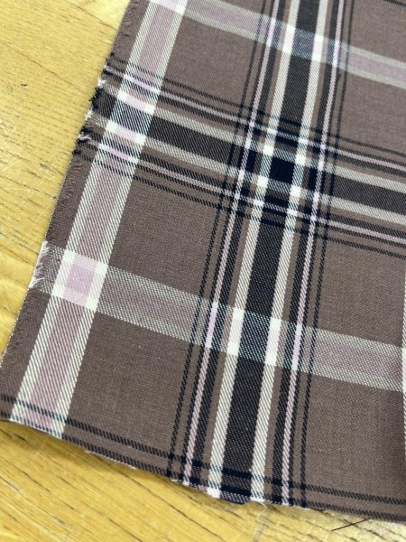 画像7: 生地：ポリエステルチェック／平織（茶×オフ×ピンク） (7)
