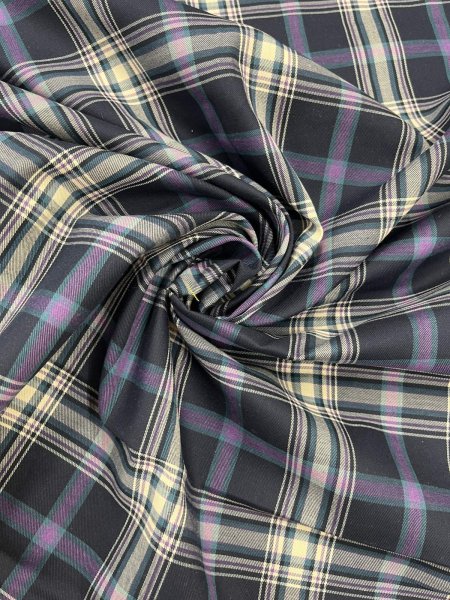 画像8: 生地：ポリエステルチェック／平織（茶×オフ×ピンク） (8)