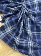 画像5: 生地：ポリエステルチェック／平織（紺×生成り×パープル） (5)