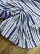 画像5: 生地：綿ポリエステル リップル風凹凸ストライプ（ホワイト×ブルー×ベージュ） (5)