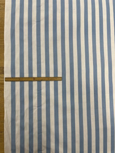 画像2: 生地：綿100％ ストライプ（ホワイト×サックスブルー） (2)