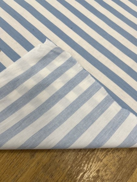 画像4: 生地：綿100％ ストライプ（ホワイト×サックスブルー） (4)