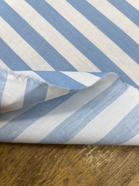 画像5: 生地：綿100％ ストライプ（ホワイト×サックスブルー） (5)