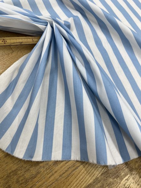 画像6: 生地：綿100％ ストライプ（ホワイト×サックスブルー） (6)