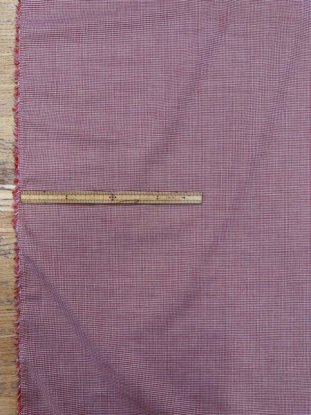 画像2: 生地：綿100％ 極小ギンガムチェック（ホワイト×レッド） (2)