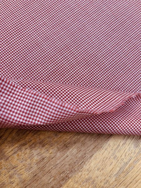 画像5: 生地：綿100％ 極小ギンガムチェック（ホワイト×レッド） (5)