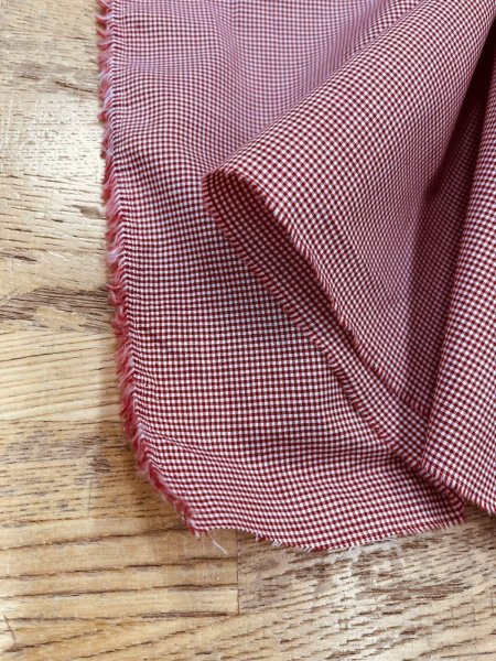 画像8: 生地：綿100％ 極小ギンガムチェック（ホワイト×レッド） (8)