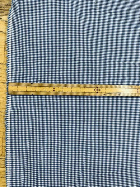 画像3: 生地：綿100％ 極小ギンガムチェック（ホワイト×ブルー） (3)