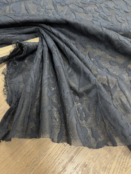 画像6: 生地：花柄モチーフ ふくれジャガード（黒） (6)