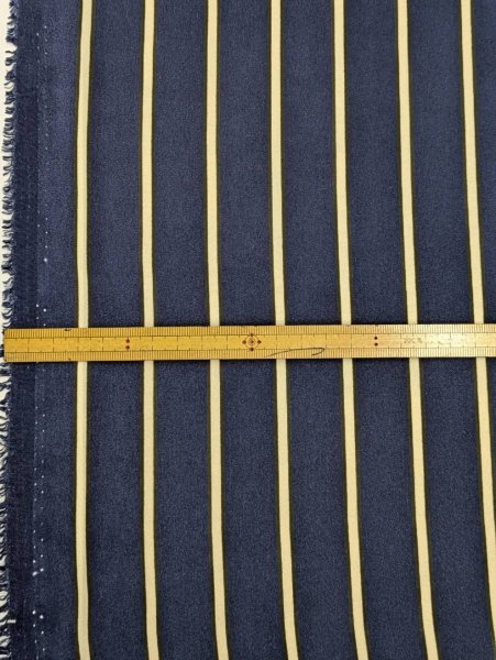画像3: 生地：ポリエステルデシン ストライプ（ネイビー×ベージュ） (3)