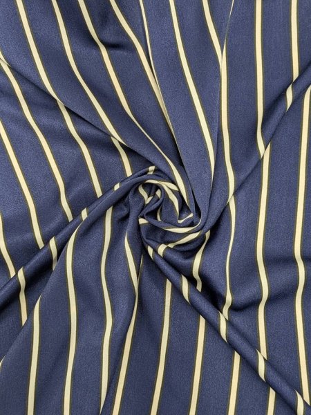 画像7: 生地：ポリエステルデシン ストライプ（ネイビー×ベージュ） (7)