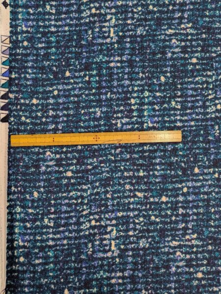 画像2: 生地：ポリエステル100％ツイード風プリントジョーゼット（ブルー系） (2)