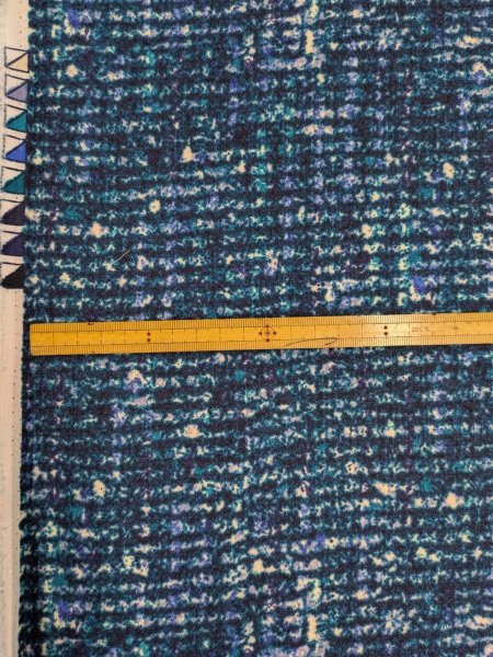 画像3: 生地：ポリエステル100％ツイード風プリントジョーゼット（ブルー系） (3)