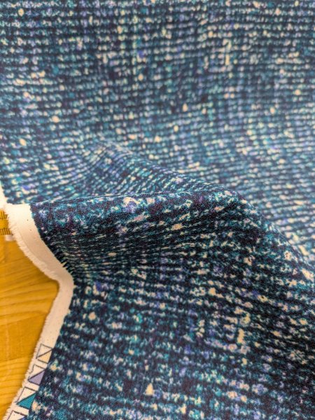 画像4: 生地：ポリエステル100％ツイード風プリントジョーゼット（ブルー系） (4)