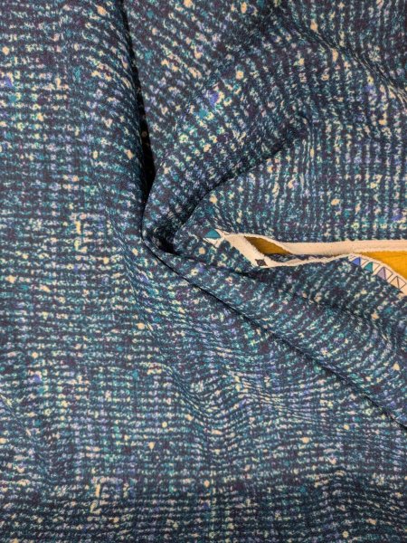 画像6: 生地：ポリエステル100％ツイード風プリントジョーゼット（ブルー系） (6)