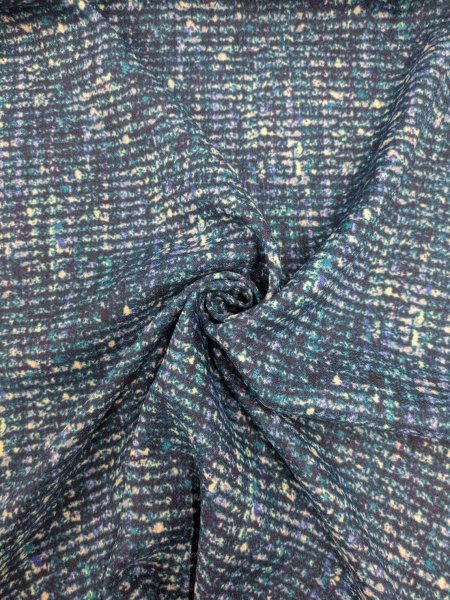 画像7: 生地：ポリエステル100％ツイード風プリントジョーゼット（ブルー系） (7)